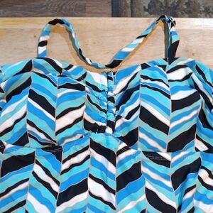 Swimsuits For All Blue and Black Chevron Camisole Top NWT